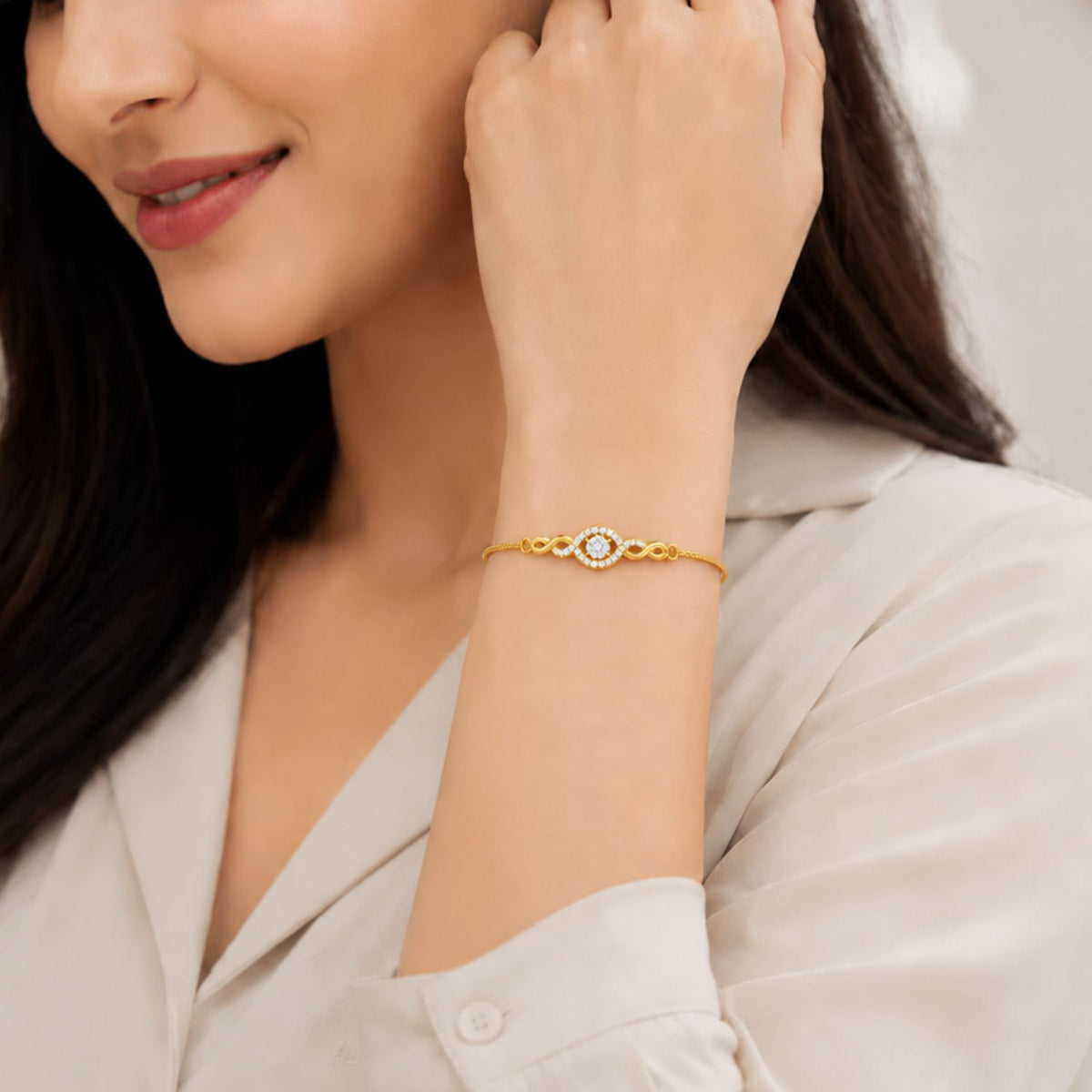 Eternal Halo Gold Plated 925 sterling silver bracelet