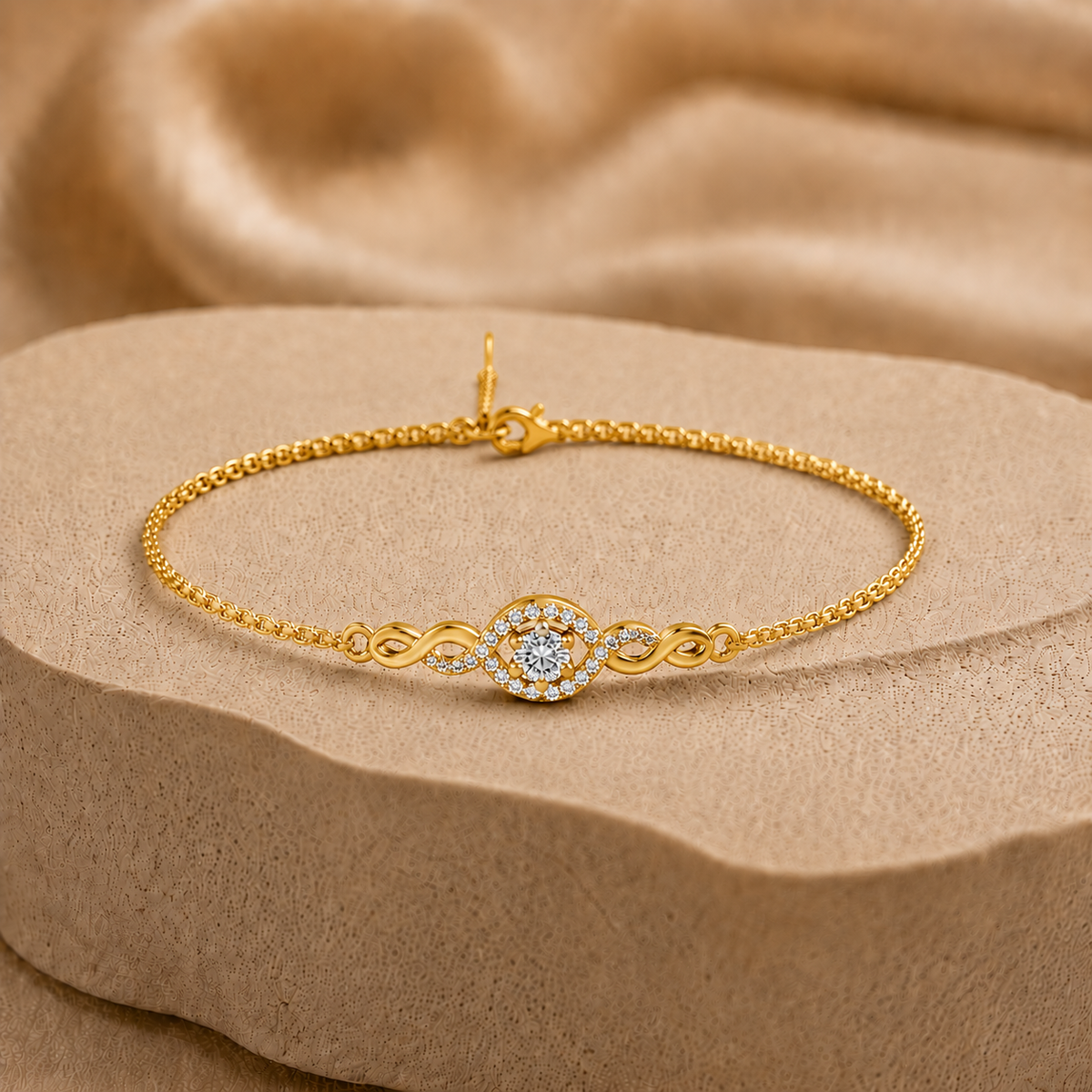 Eternal Halo Gold Plated 925 sterling silver bracelet
