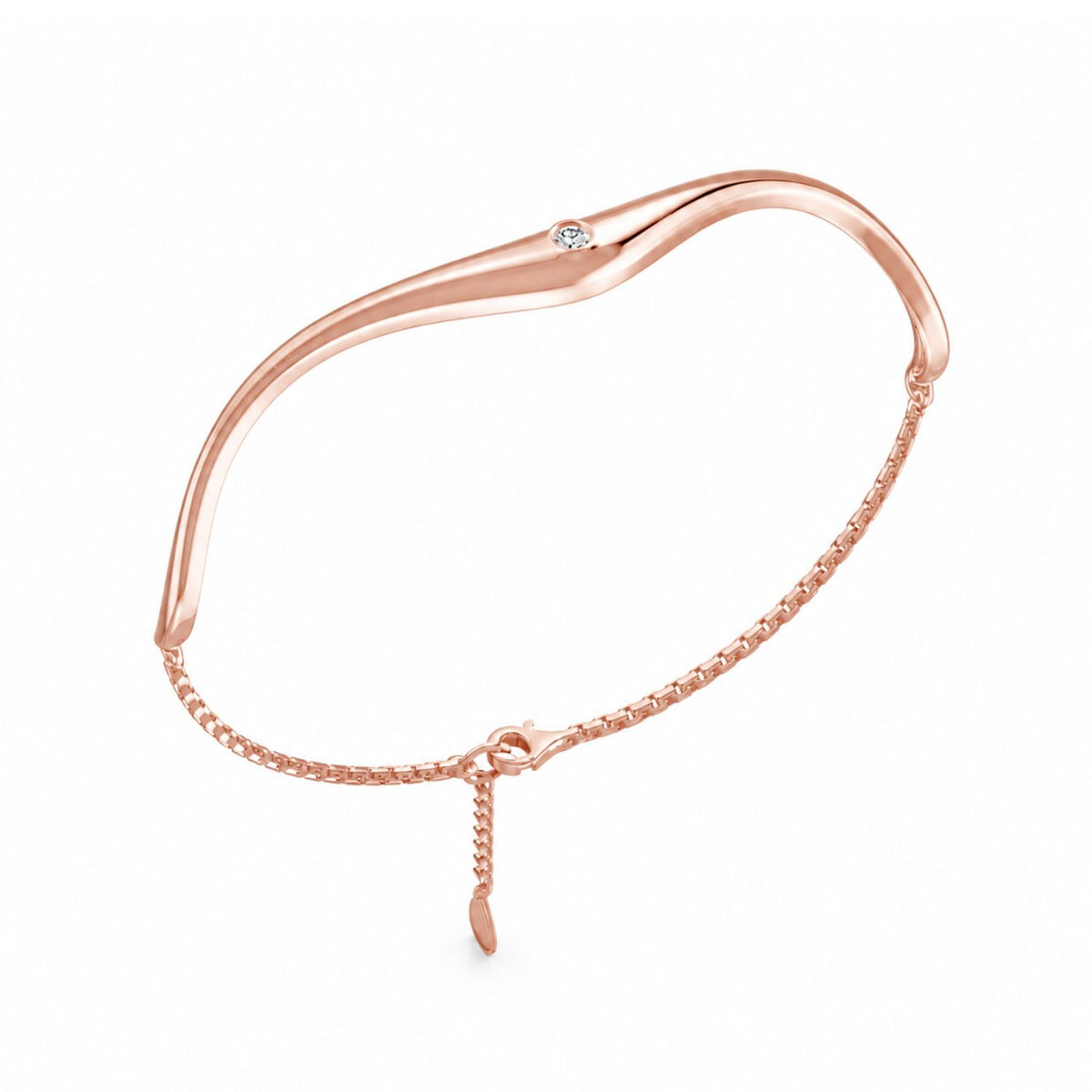 Serene Wave Rose gold 925 Sterling Silver Bracelet
