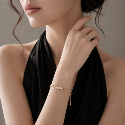 Serene Wave Rose gold 925 Sterling Silver Bracelet