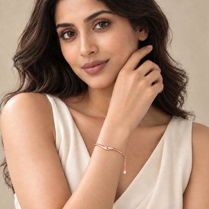 Serene Wave Rose gold 925 Sterling Silver Bracelet