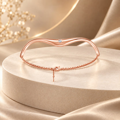 Serene Wave Rose gold 925 Sterling Silver Bracelet