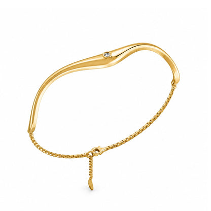 Serene Wave Gold Plated 925 Sterling Silver Bracelet