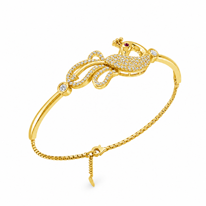 Mayura Grace Gold Plated 925 Sterling Silver Peacock Bracelet