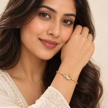 Mayura Grace Gold Plated 925 Sterling Silver Peacock Bracelet