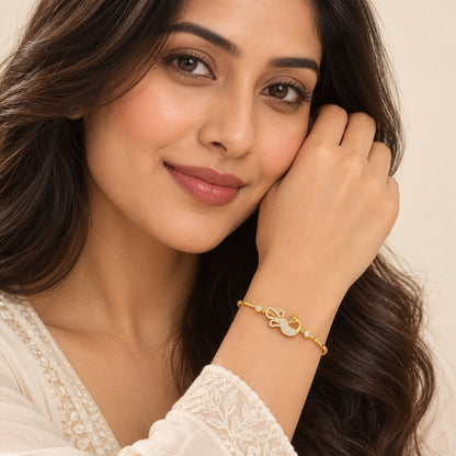 Mayura Grace Gold Plated 925 Sterling Silver Peacock Bracelet