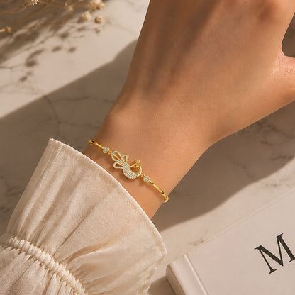 Mayura Grace Gold Plated 925 Sterling Silver Peacock Bracelet