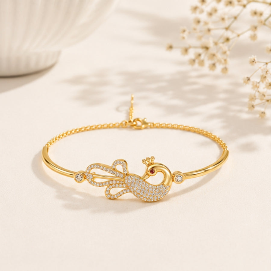 Mayura Grace Gold Plated 925 Sterling Silver Peacock Bracelet