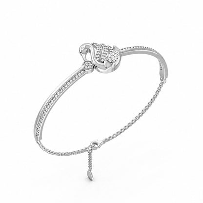 Swan Serenade Rhodium plated 925 Sterling Silver Bracelet