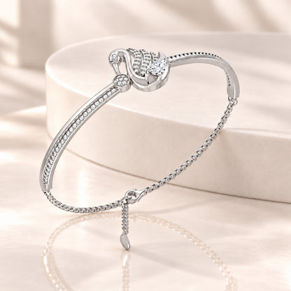 Swan Serenade Rhodium plated 925 Sterling Silver Bracelet