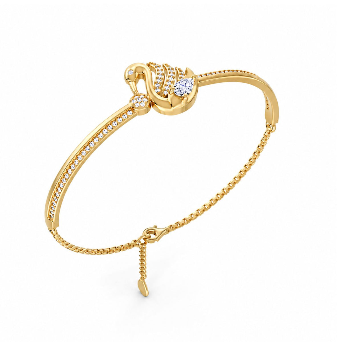 Swan Serenade Gold Plated 925 Sterling Silver Bracelet