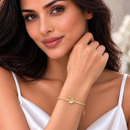 Swan Serenade Gold Plated 925 Sterling Silver Bracelet