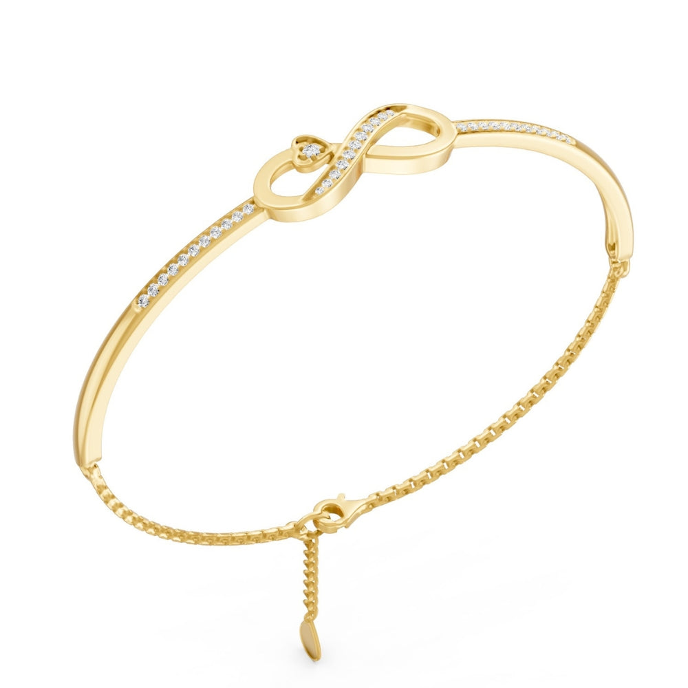 Infinite Promise Gold Plated 925 Sterling Silver Infinity Bracelet