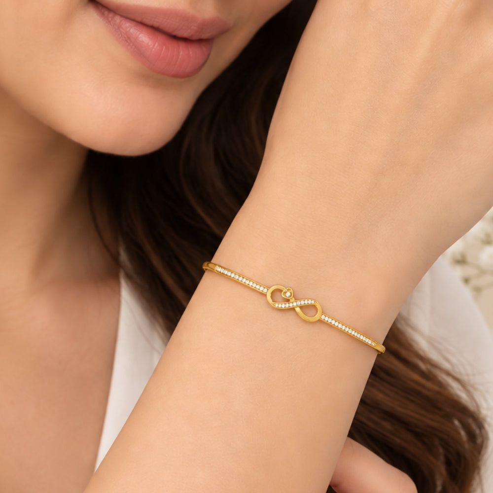 Infinite Promise Gold Plated 925 Sterling Silver Infinity Bracelet