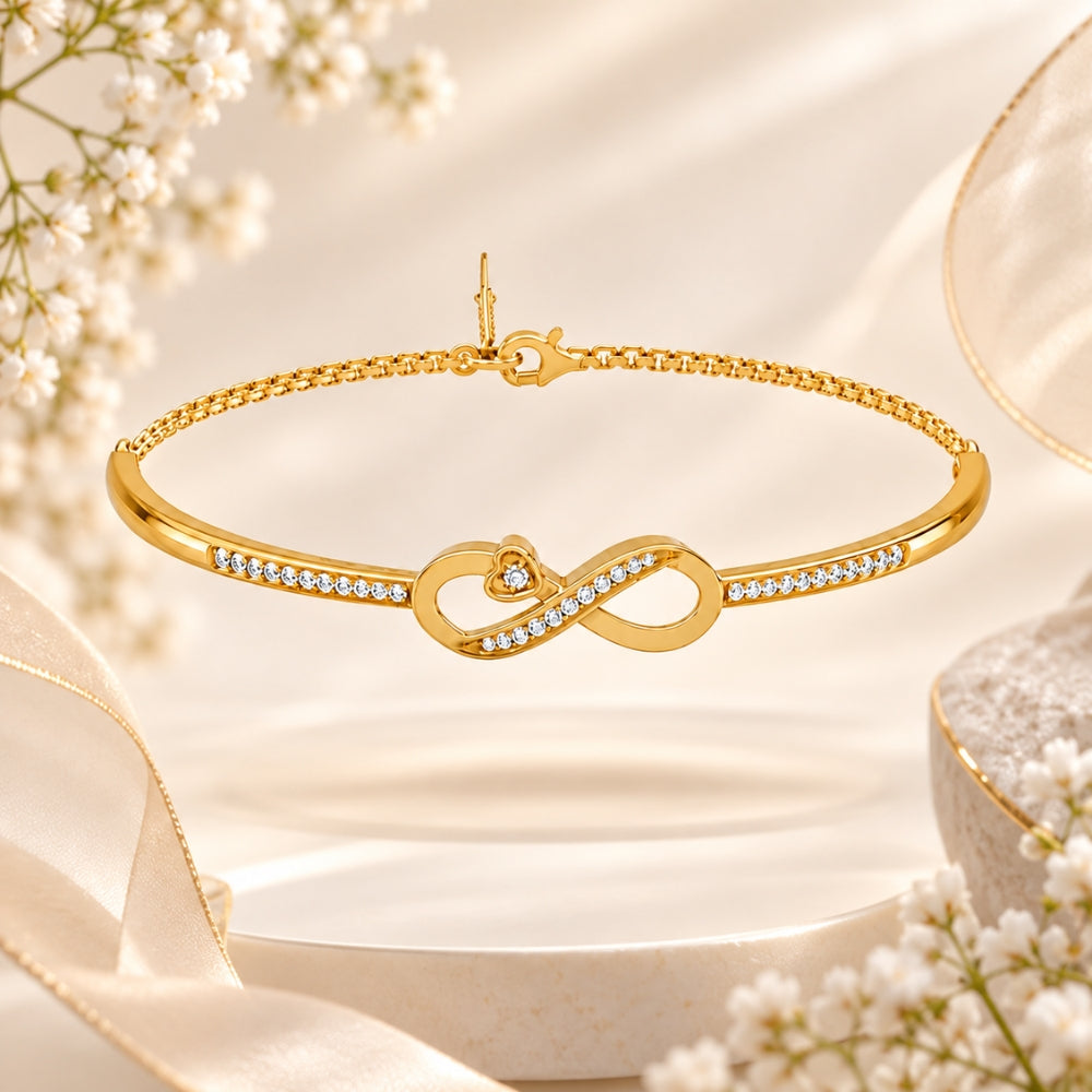 Infinite Promise Gold Plated 925 Sterling Silver Infinity Bracelet