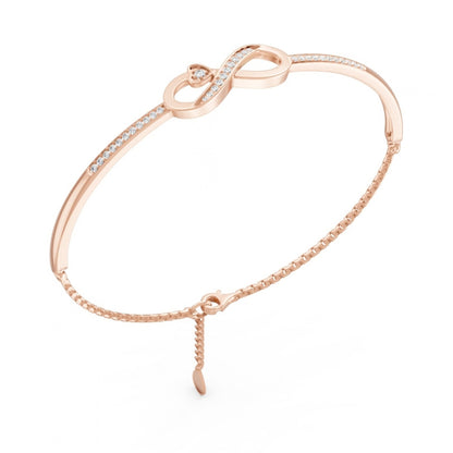 Infinite Promise Rose Gold Plated  925 Sterling Silver Infinity Bracelet