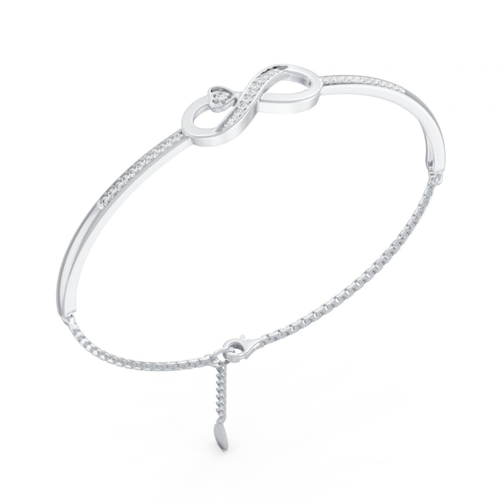 Infinite Promise Rhodium plated  925 Sterling Silver Infinity Bracelet