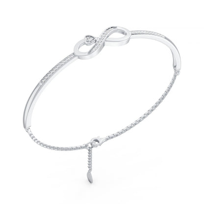 Infinite Promise Rhodium plated  925 Sterling Silver Infinity Bracelet