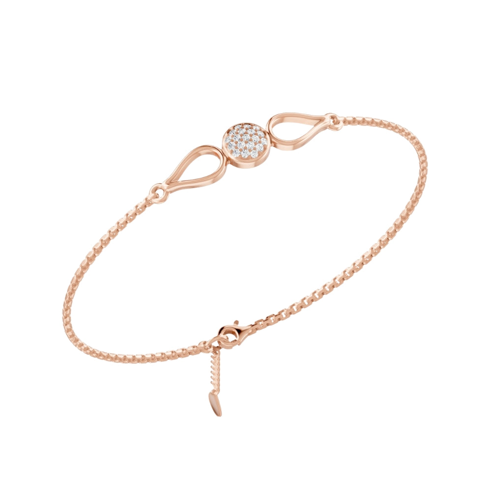 Dewdrop Radiance Rose Gold Plated 925 Sterling Silver Bracelet