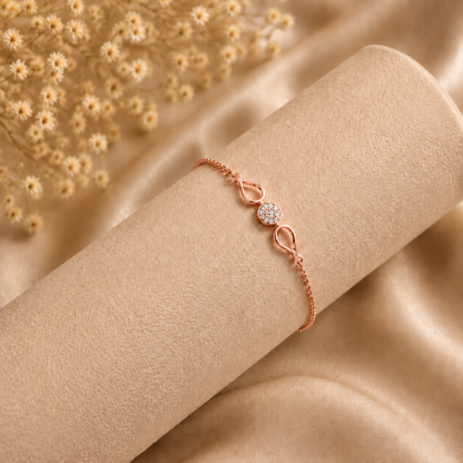 Dewdrop Radiance Rose Gold Plated 925 Sterling Silver Bracelet