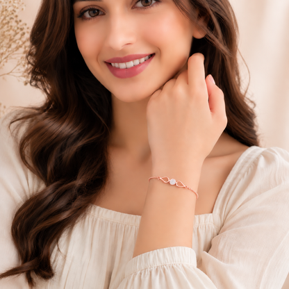 Dewdrop Radiance Rose Gold Plated 925 Sterling Silver Bracelet