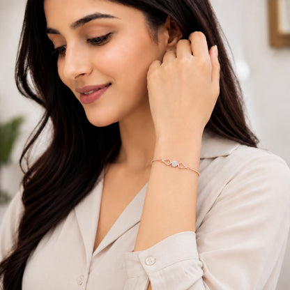 Dewdrop Radiance Rose Gold Plated 925 Sterling Silver Bracelet