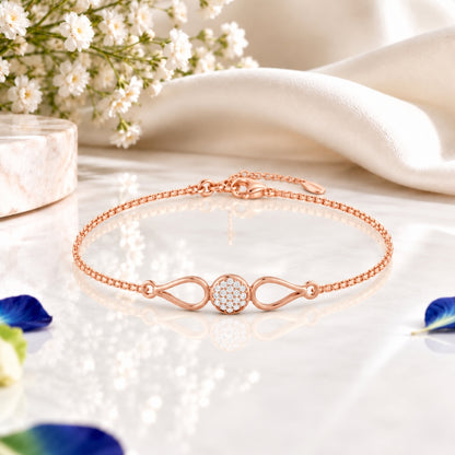 Dewdrop Radiance Rose Gold Plated 925 Sterling Silver Bracelet