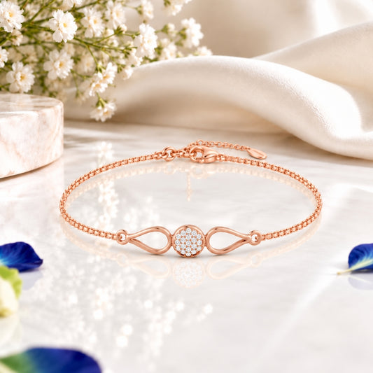 Dewdrop Radiance Rose Gold Plated 925 Sterling Silver Bracelet