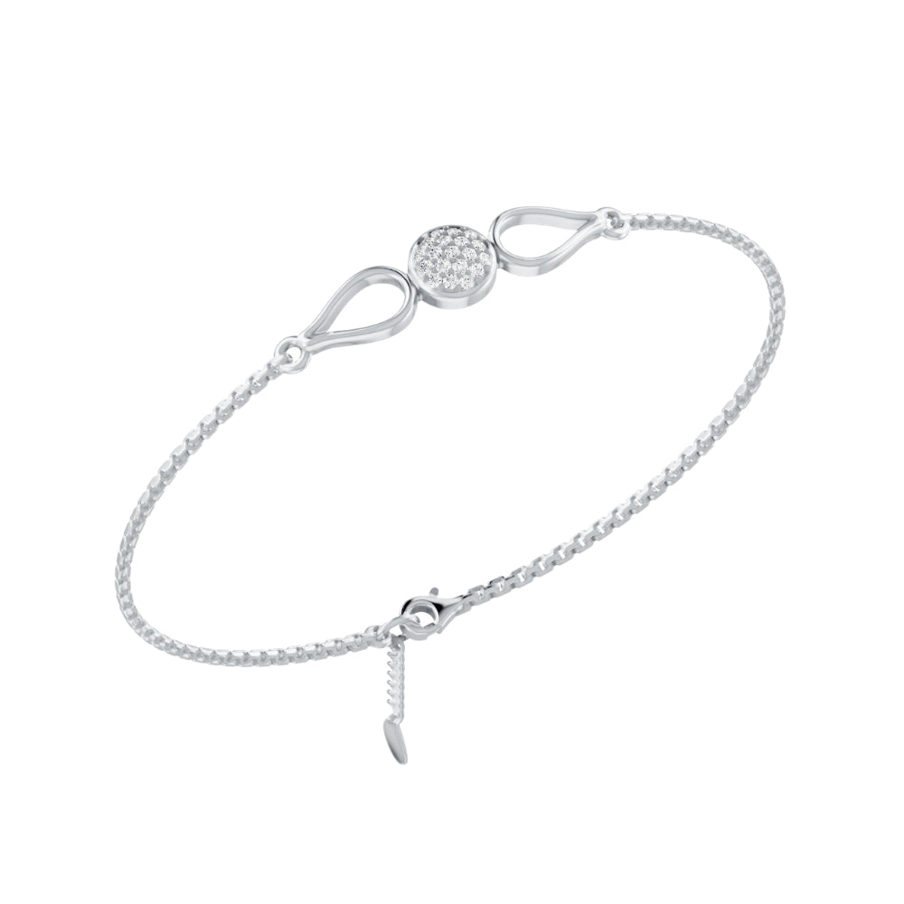Dewdrop Radiance Rhodium Plated 925 Sterling Silver Bracelet