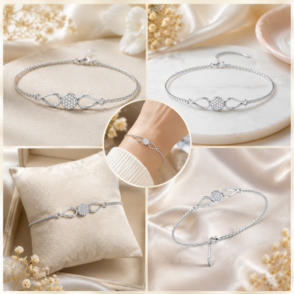 Dewdrop Radiance Rhodium Plated 925 Sterling Silver Bracelet