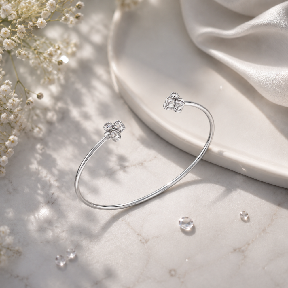 Dewdrop Radiance Rhodium Plated 925 Sterling Silver Bracelet