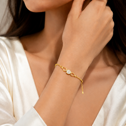 Dewdrop Radiance Gold Plated 925 Sterling Silver Bracelet