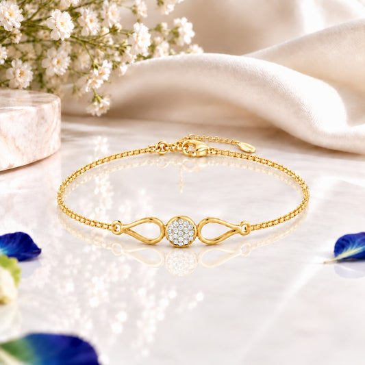 Dewdrop Radiance Gold Plated 925 Sterling Silver Bracelet