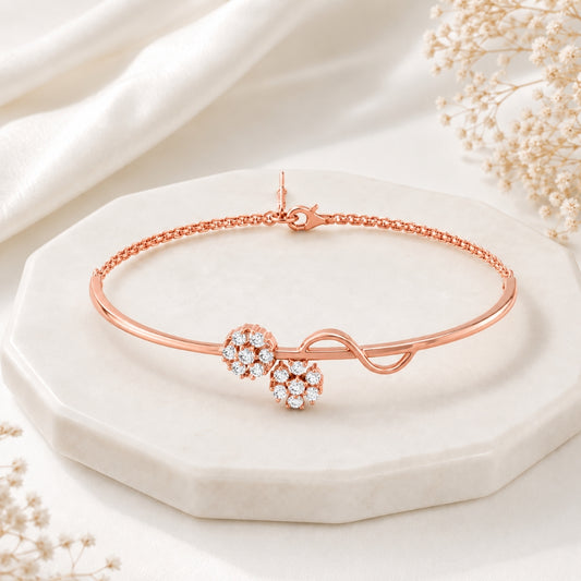 Blossom Duet Rose Gold Plated 925 Sterling Silver Bracelet
