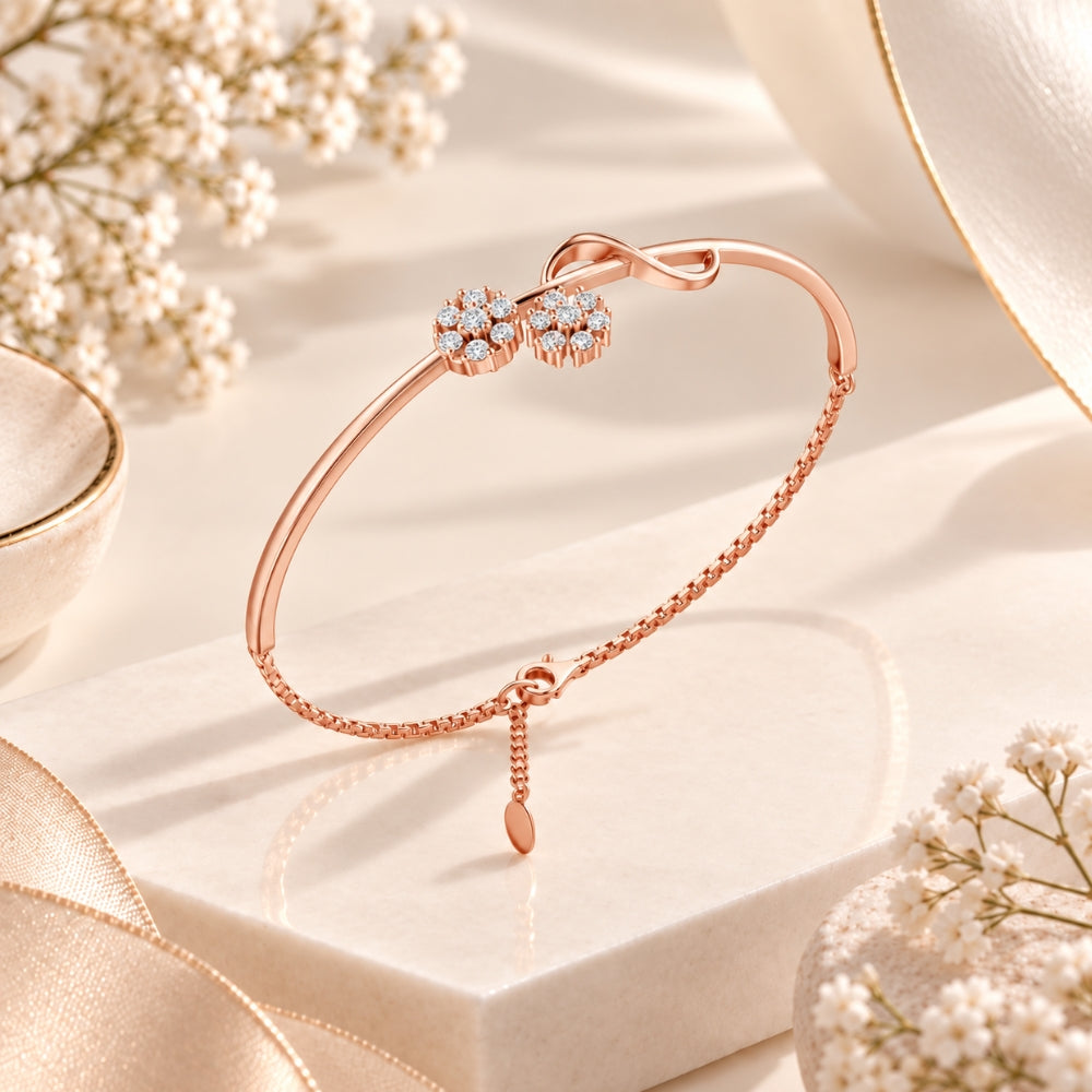 Blossom Duet Rose Gold Plated 925 Sterling Silver Bracelet