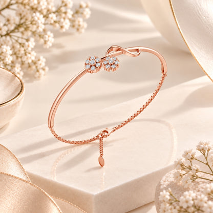 Blossom Duet Rose Gold Plated 925 Sterling Silver Bracelet