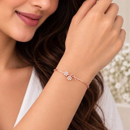 Blossom Duet Rose Gold Plated 925 Sterling Silver Bracelet