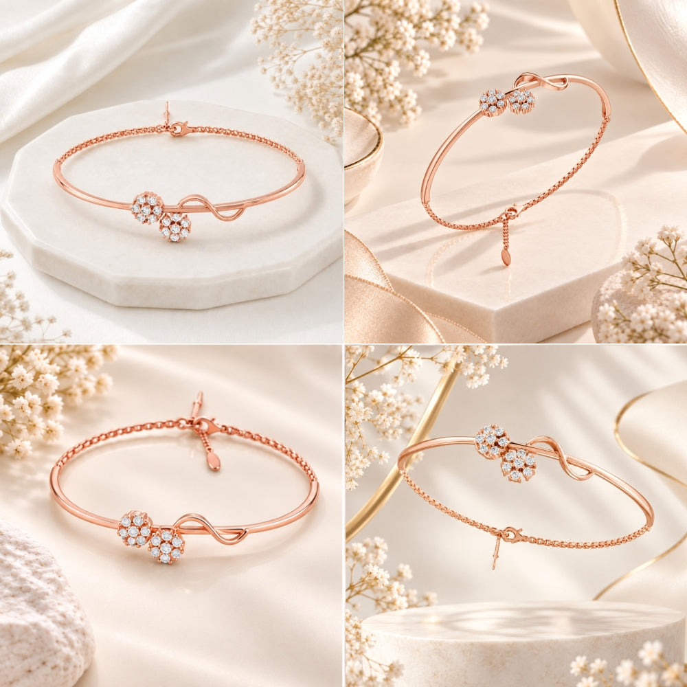 Blossom Duet Rose Gold Plated 925 Sterling Silver Bracelet