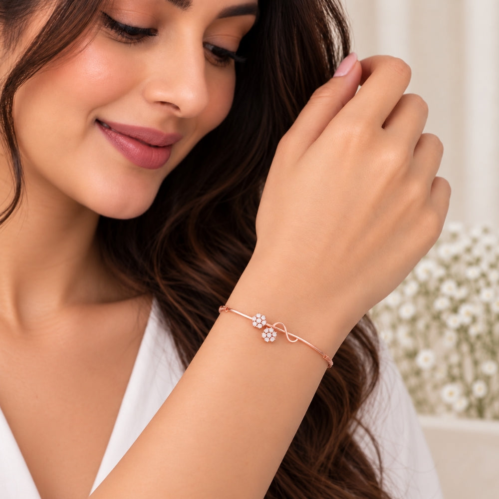 Blossom Duet Rose Gold Plated 925 Sterling Silver Bracelet