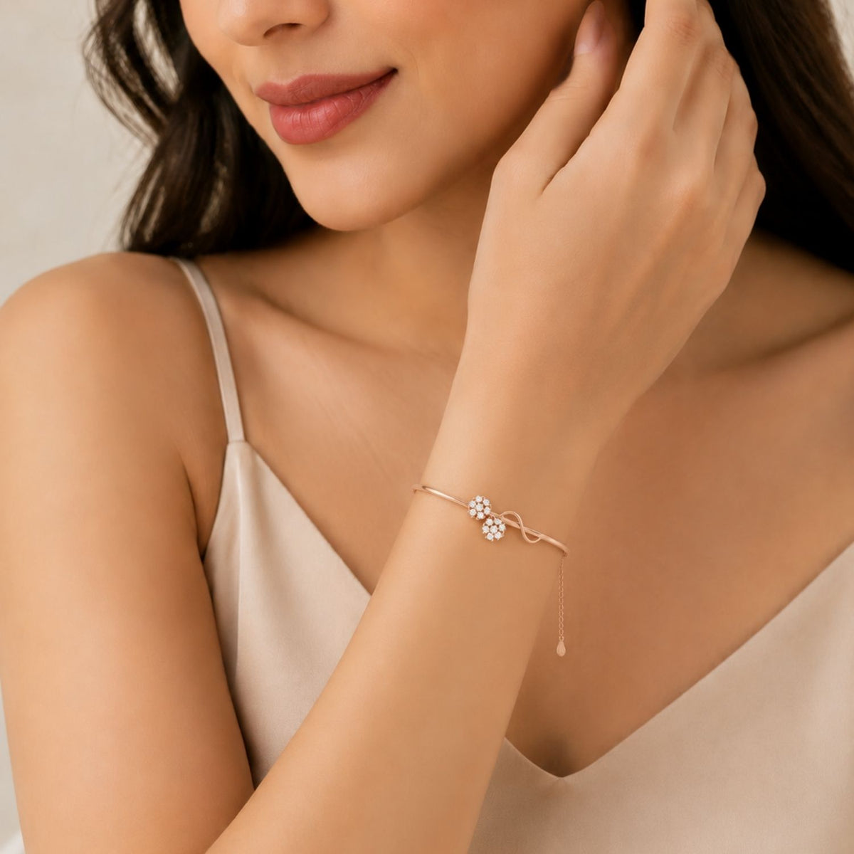 Blossom Duet Gold Plated 925 Sterling Silver Bracelet