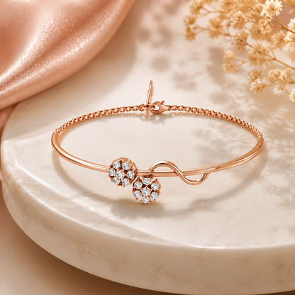 Blossom Duet Gold Plated 925 Sterling Silver Bracelet