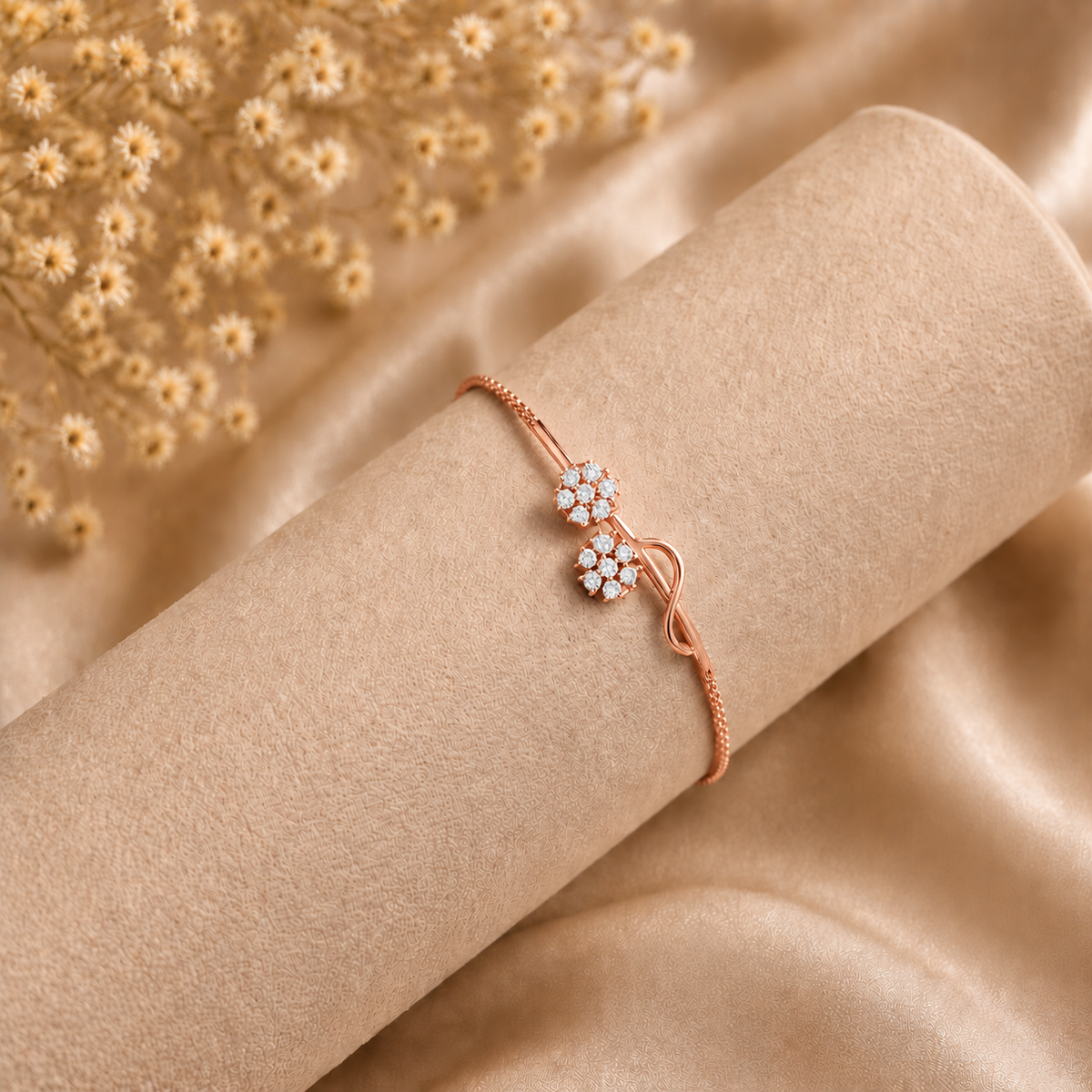Blossom Duet Gold Plated 925 Sterling Silver Bracelet