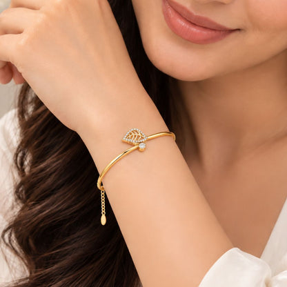 Whispering Leaf Gold Plated 925 Sterling Silver Bracelet