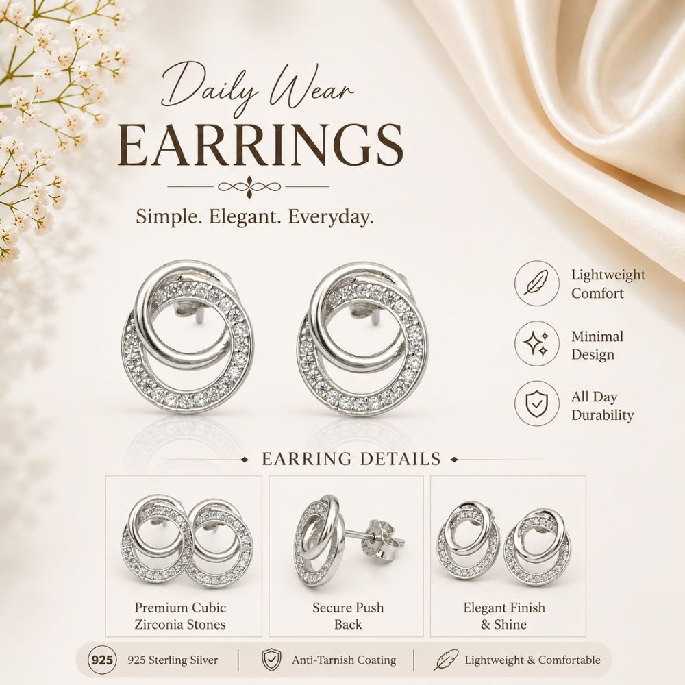 Double Circle Interlock Earrings