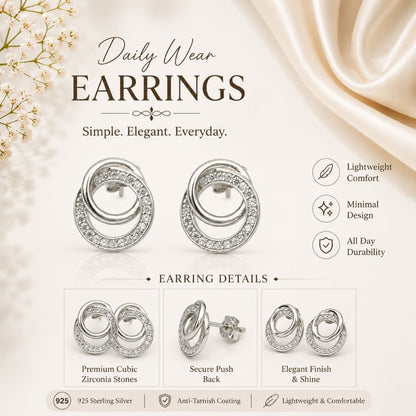 Double Circle Interlock Earrings