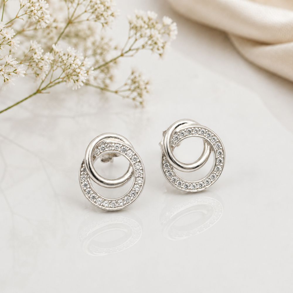 Double Circle Interlock Earrings