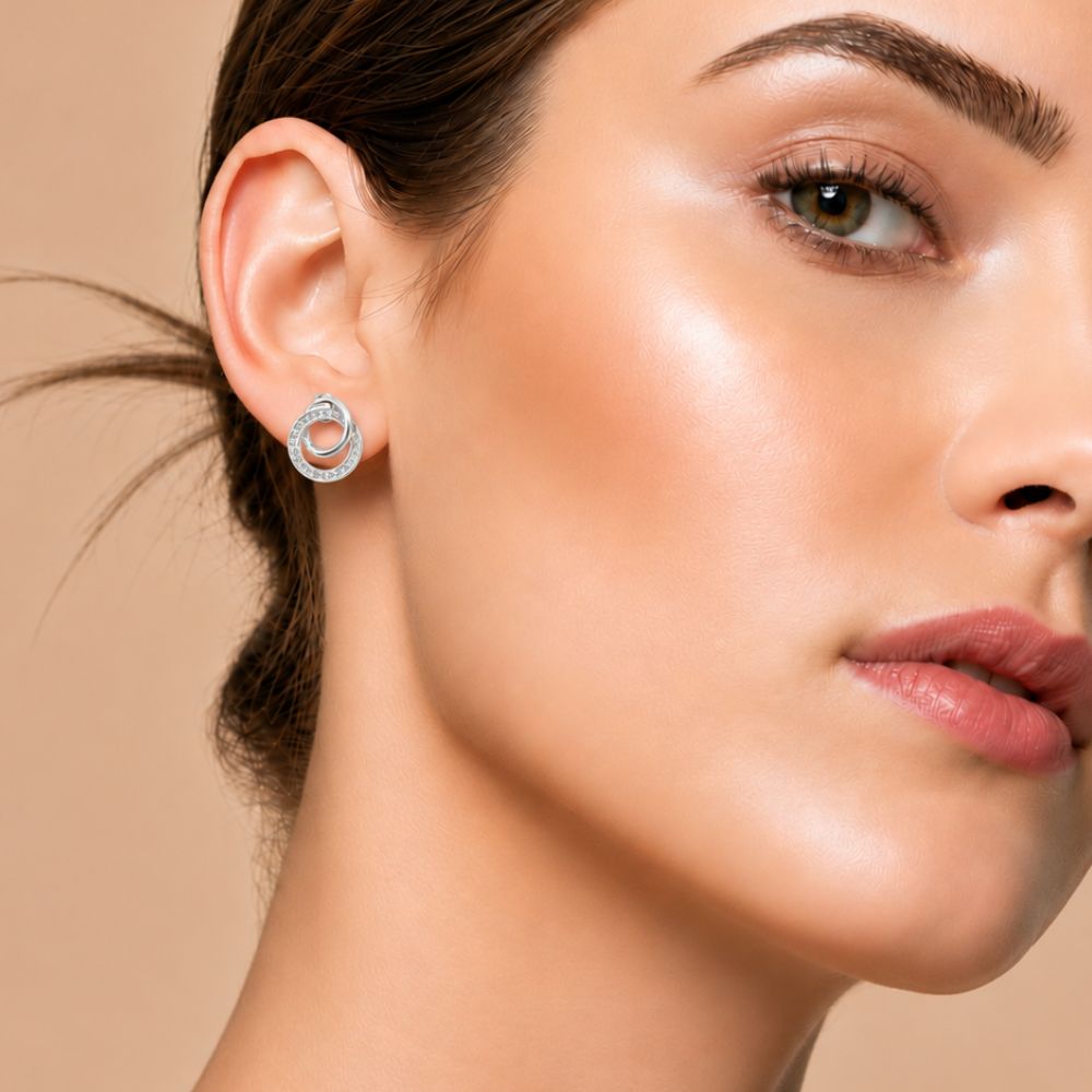 Double Circle Interlock Earrings