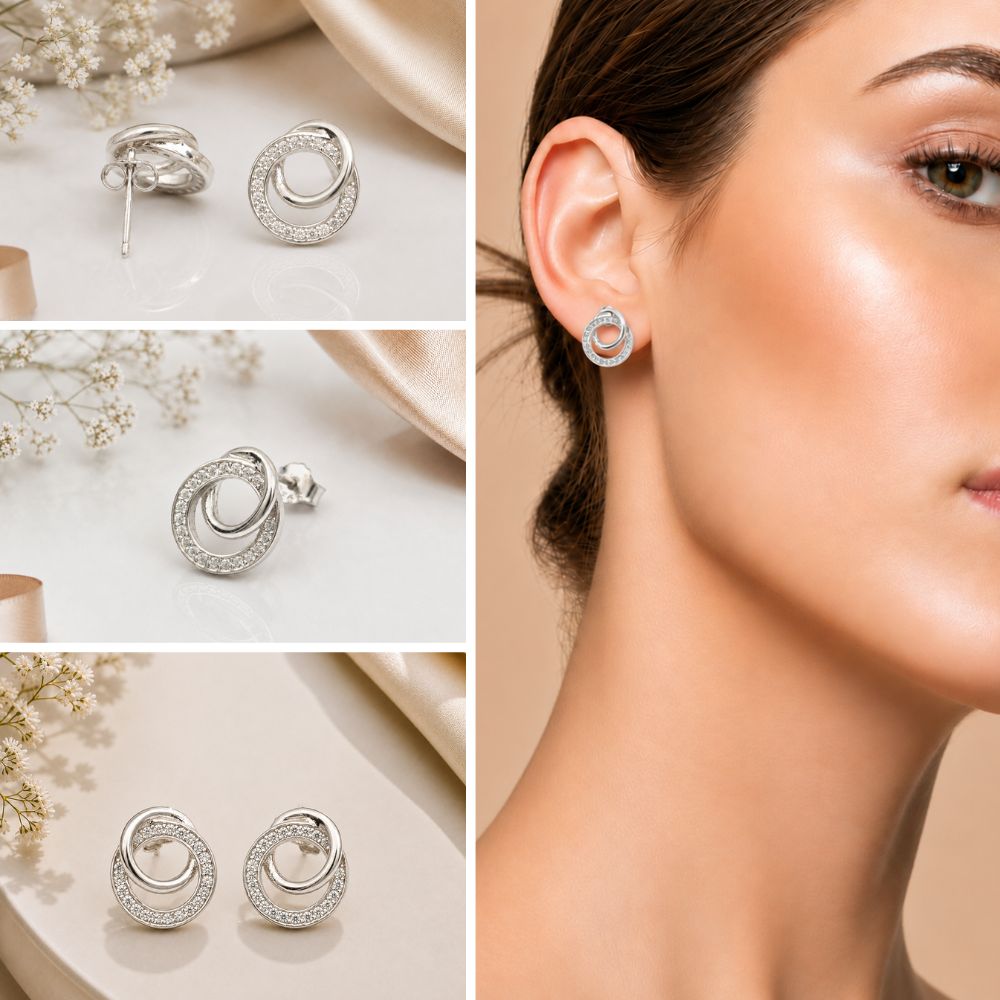 Double Circle Interlock Earrings