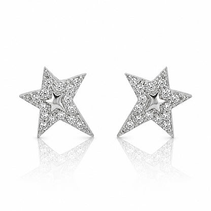 Star Design Shiny Crystal Daily Wear Earrings