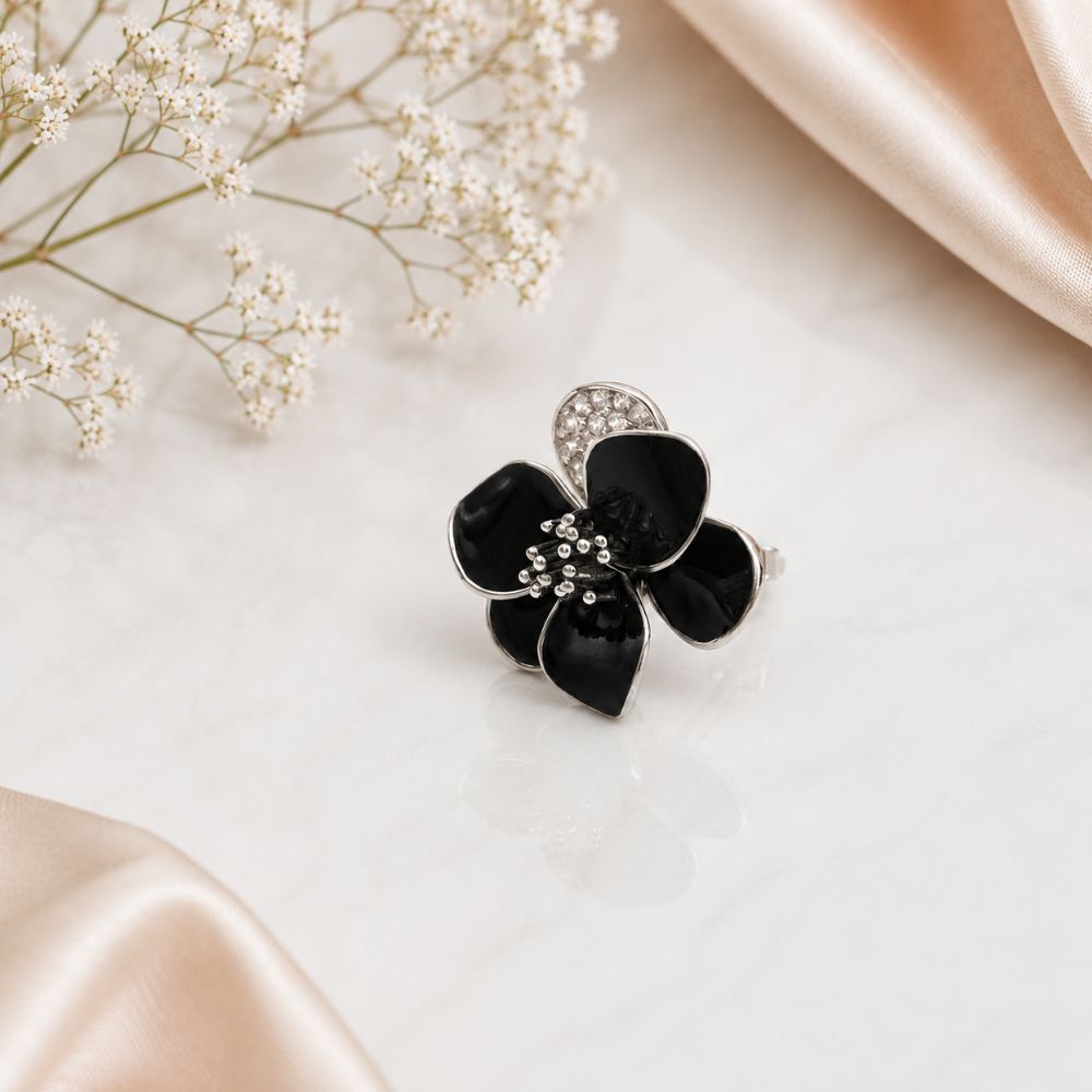 Black Petal Studs